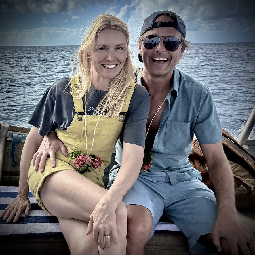 Pippa and Eric together on a boat